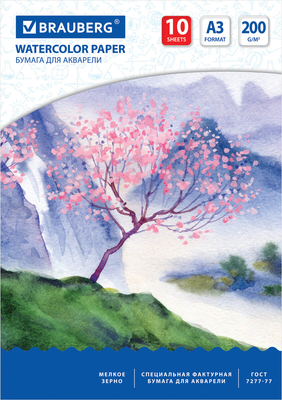Набор бумаги для рисования Brauberg Сакура / 125224 (10л)