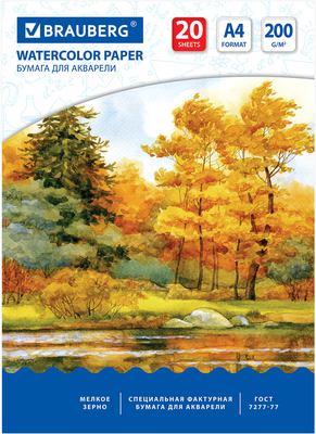 Набор бумаги для рисования Brauberg Осенний лес / 125226 (20л)
