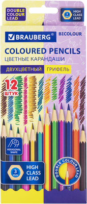 Набор цветных карандашей Brauberg Bicolour / 181855 (24цв)