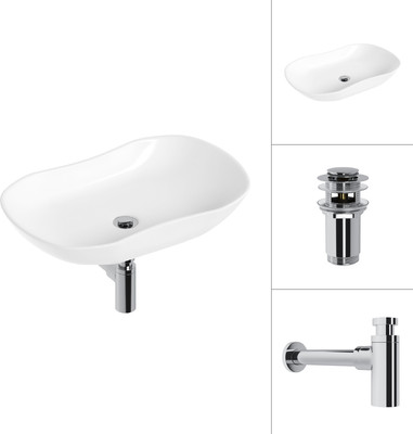 Умывальник Lauter 21570 + клапан 21190CH + сифон 21635CH (хром)