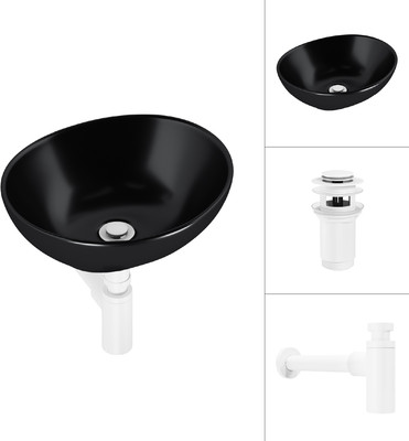 Умывальник Lauter 21652-A + клапан 21190W + сифон 21635W (белый матовый)