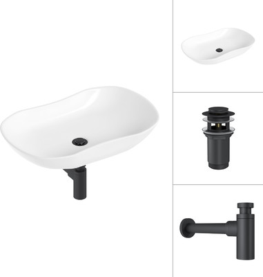 Умывальник Lauter 21570 + клапан 21190B + сифон 21635B (черный матовый)