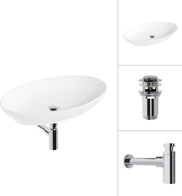 Умывальник Lauter 21571 + клапан 21190CH + сифон 21635CH (хром)
