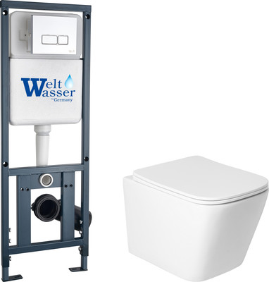 Унитаз подвесной с инсталляцией Saniteco KW-9004WS + 410 + 410 SE CR