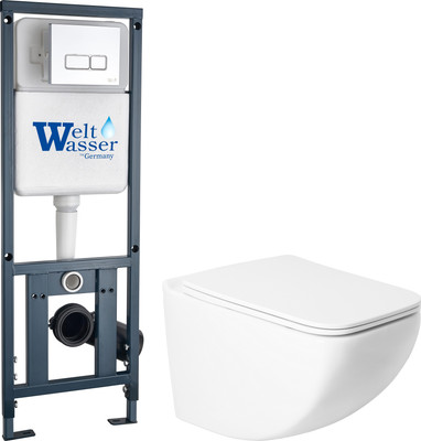 Унитаз подвесной с инсталляцией Saniteco KW-99048 + 410 + 410 SE CR