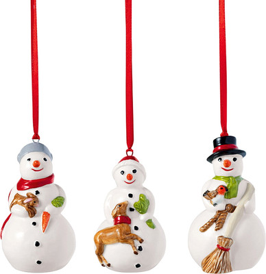 Набор новогодних подвесок Villeroy & Boch Nostalgic Ornaments Снеговики / 14-8331-6693 (3шт)