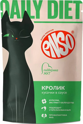 Влажный корм для кошек ENSO Daily Diet кролик 020/309280 (85г)