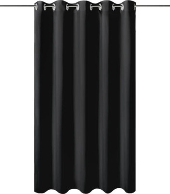 Шторка-занавеска для ванны Home One Linen 200х200 / 428417 (черный)