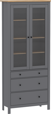Шкаф с витриной Mio Tesoro Сага 90 2.08.07.130.15 (серый/ясень)