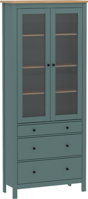 Шкаф с витриной Mio Tesoro Сага 90 2.08.07.130.16 (темно-бирюзовый/ясень)