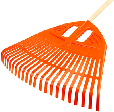 Грабли ЧистоОпт Веерные 23 зуба (с черенком, оранжевый)