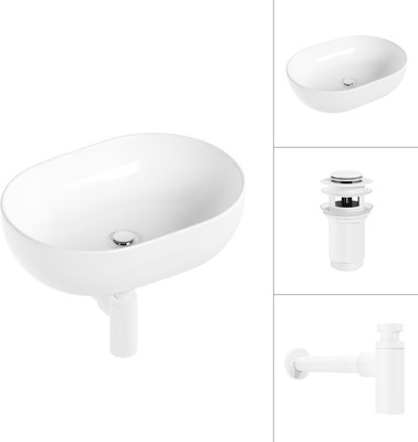 Умывальник Lauter 21836A + клапан 21190W + сифон 21635W (белый матовый)