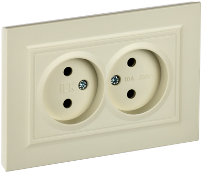 Розетка IEK Brite BR-R20-10-K10-F (бежевый)