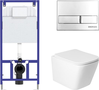 Унитаз подвесной с инсталляцией Saniteco KW-9004WS + 525 040000 + L3 040013