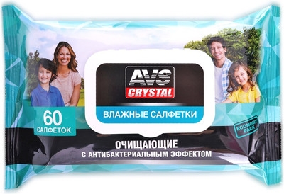 Влажные салфетки AVS Антибактериальные AVK-213 / A85539S (60шт)