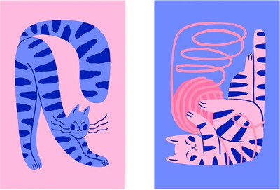 Постеры Citydecor Котик 12 (2шт, 40x60)