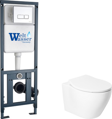 Унитаз подвесной с инсталляцией Saniteco KW-99046 + Marberg 410 SE CR + Marberg 410