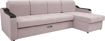 Диван угловой Сириус Лидер-3 с оттоманкой НПБ 300x165 (Eva 12 велюр светло-бежевый)