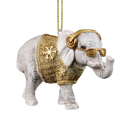 Елочная игрушка Erich Krause Decor. Модный слон / 58962 (золотой)