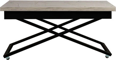 Стол-трансформер Levmar Apollo D95/S53 (мрамор белый/черные опоры)