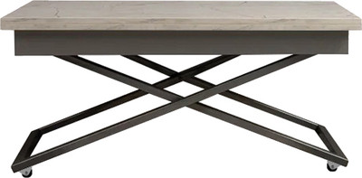 Стол-трансформер Levmar Apollo D95/S59 (белый мрамор/серебро)