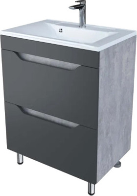 Тумба под умывальник Axus Фламини 80 (2 ящика, цемент)