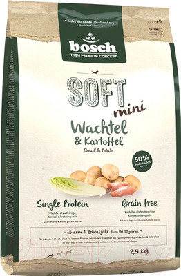 Полувлажный корм для собак Bosch Petfood Soft Mini Quail&Potato (2.5кг)