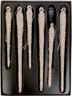 Набор елочных игрушек GreenTerra Сосулька / 6146 (6шт)