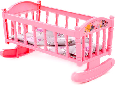 Аксессуар для куклы Полесье Кроватка-качалка №4 / 24040 (розовый)