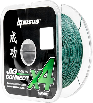 Леска плетеная Nisus JIG Connect X4 PE Dark Green 12.0 0.70mm / T-N-JC-X4-0.70-100-DG (100м)