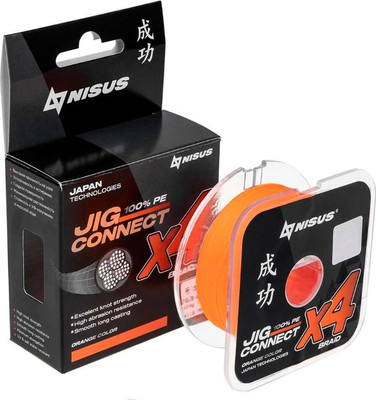 Леска плетеная Nisus JIG Connect X4 PE Orange 4.5 0.35mm / T-N-JC-X4-0.35-150-O (150м)