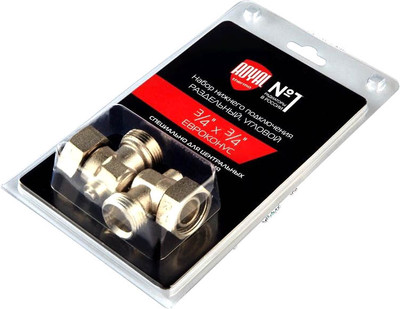 Монтажный комплект для радиатора Royal Thermo Набор нижнего подключения Угловой раздельный 3/4х3/4ЕК