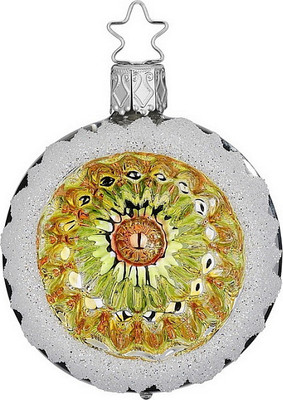 Шар новогодний Inge's Christmas Colorful Snow Flurry. Орнамент / 21462R006 (серебристый)