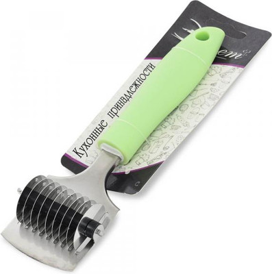 Резак для теста ЭСТЕТ Фигурный / ЭТ-73075 (зеленая ручка)