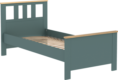 Односпальная кровать Mio Tesoro Сага 90x200 / 2.08.04.050.16 (темно-бирюзовый/ясень)