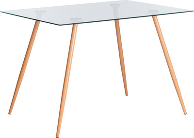 Обеденный стол Tetchair Sophia 80x110x75 металл/стекло/бук (прозрачный)