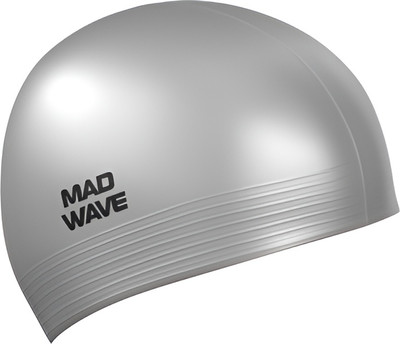Шапочка для плавания Mad Wave Solid (серебристый)