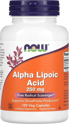 Жирные кислоты NOW Foods Alpha Lipoic Acid 250mg (120капсул)