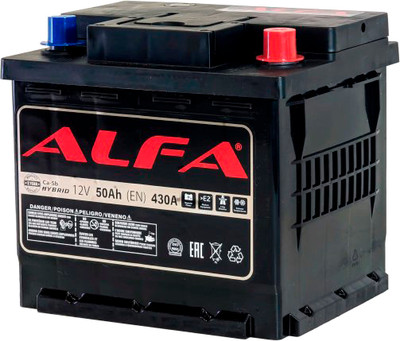Автомобильный аккумулятор ALFA battery Hybrid R 430A (50 А/ч)