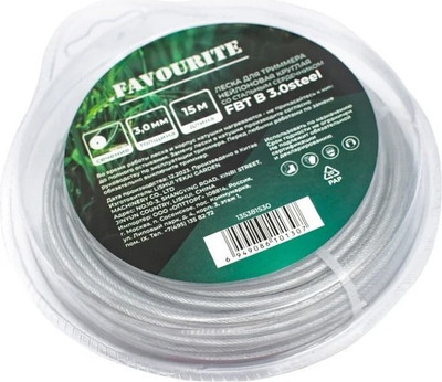 Леска для триммера Favourite FBT 3.0steel (15м)
