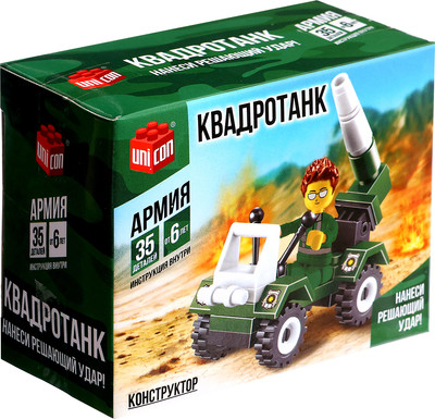Конструктор Unicon Квадротанк 23002 / 1355193 (35эл)