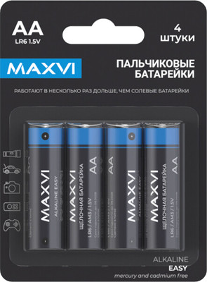 Комплект батареек Maxvi MBLR6ES4 AA (4шт)