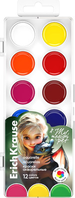 Акварельные краски Erich Krause Magic Pet / 62983 (12цв)