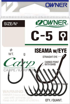 Набор крючков рыболовных Owner Carp Iseama w/eye BC №10 / 53265-10 (14шт)
