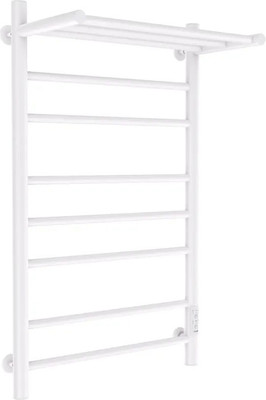 Полотенцесушитель электрический Маргроид Ferrum Вид 10 СНШ с полкой 80/50 (белый мат, таймер справа)