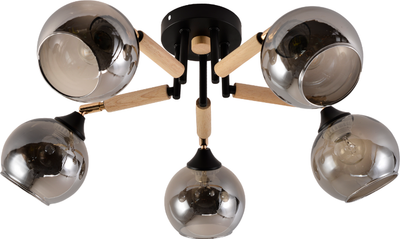 Люстра Mirastyle MH-1570B/5 BK+FGD+WOOD