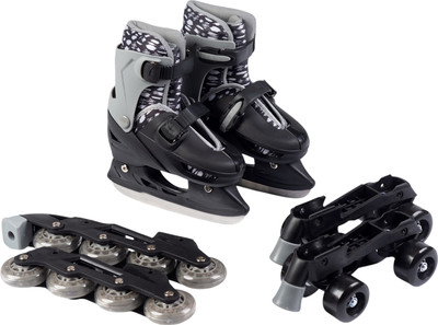 Ролики-коньки Babyhit Twin Seasons (M, черный/серый)