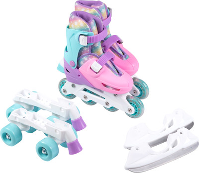 Ролики-коньки Babyhit Twin Seasons (S, бирюзовый/розовый)