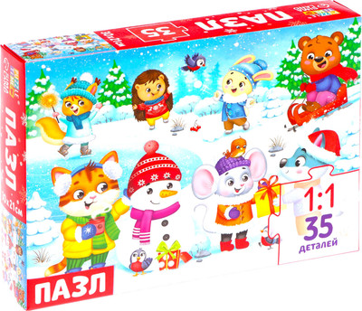 Пазл Puzzle Time Новогодние развлечения / 9178192 (35эл)