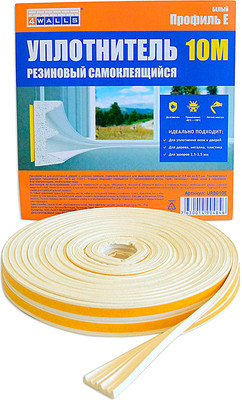 Лента уплотнительная 4Walls E-профиль / URB010E (белый)